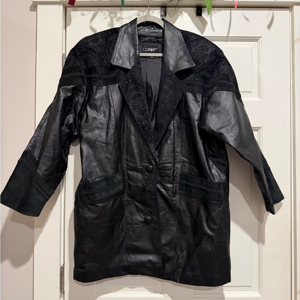 Comint Black 100% Leather Men's Jacket
